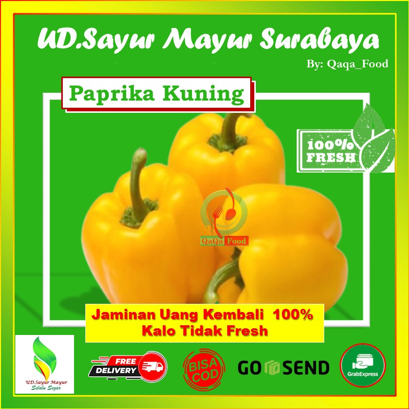 

Paprika Kuning super besar Sayur sayuran segar fresh murah 1 Buah - UD005