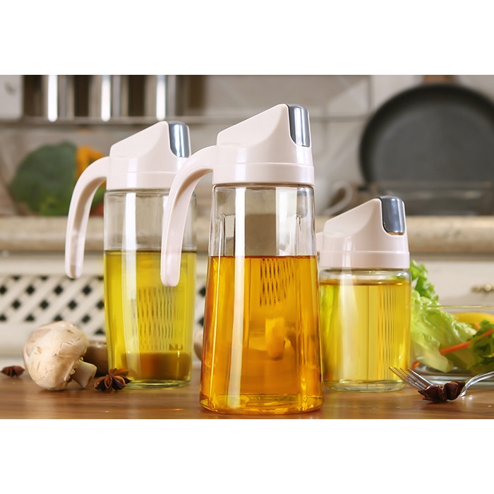 HOVELSHOP Botol Minyak Goreng Buka Tutup Otomatis Tempat Penyimpanan Kecap Syrup Oil Pot