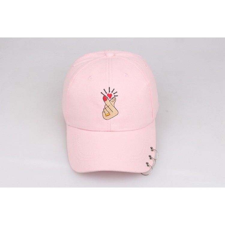 TOFH topi finger heart love bordir baseball cap korea jepang kpop idol import