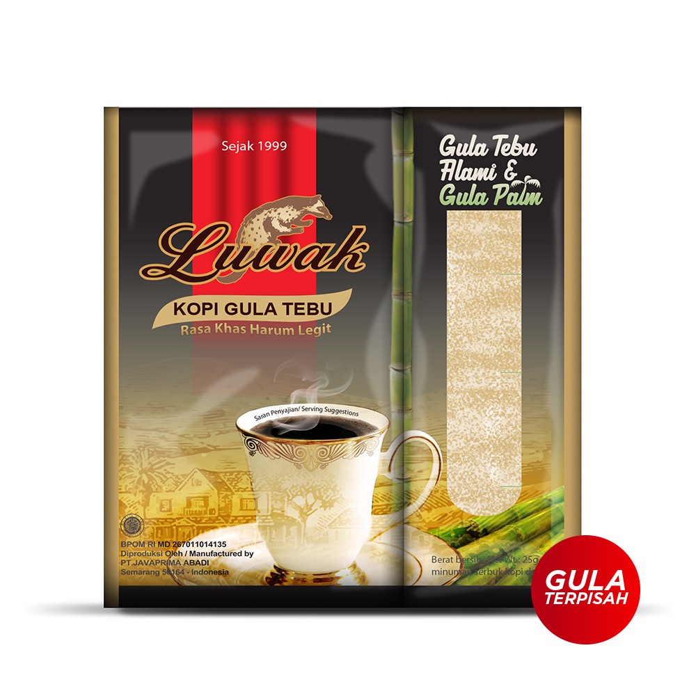 Kopi Luwak Plus Gula Tebu Black Coffee Bag 10x25gr