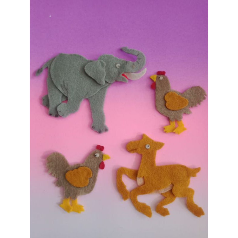 Hiasan Kerajinan Tangan Bentuk Hewan Darat dan Hewan Laut dari kain flanel