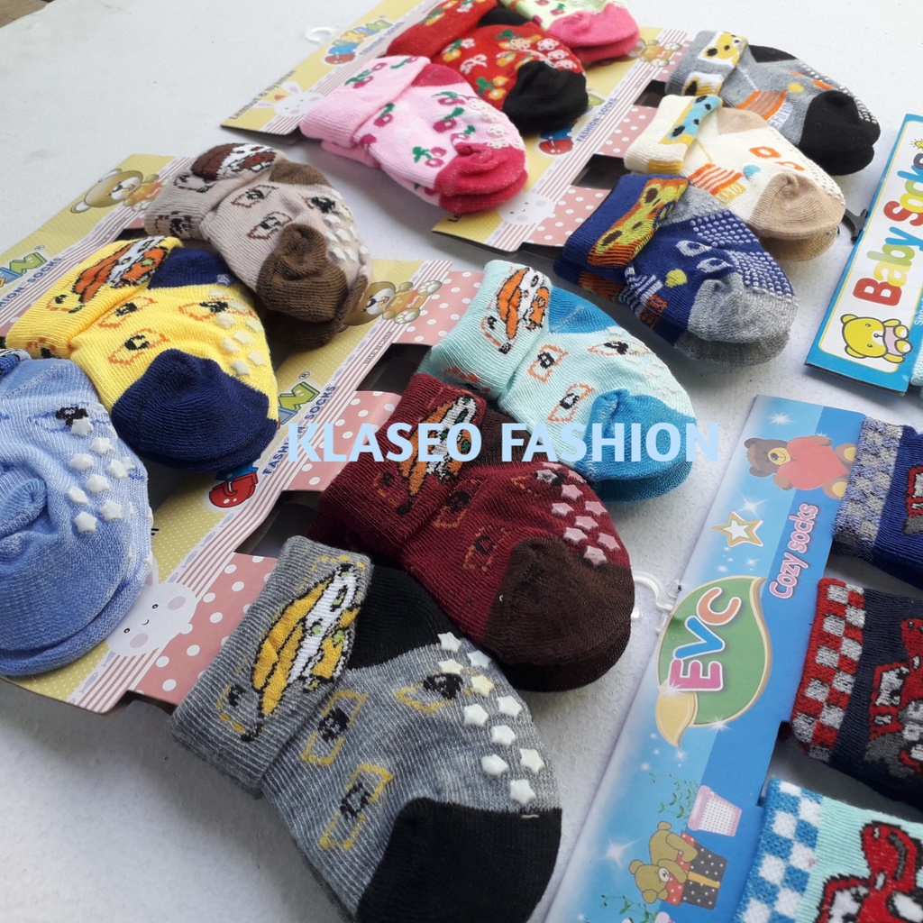 Kaos Kaki Bayi Isi 3 Laki Laki Perempuan Anti Slip Cowok Cewek Baby New Born Baru Lahir Bintik