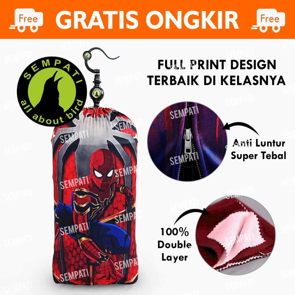 Krodong Lovebird Kaos Pe Premium Fullprint Motif Spiderman Sempati Kerodong Krodong Sangkar Burung Love Bird Full Printing Krodong Kandang Burung Lovebird Bulat Kapsul Mode Jemur