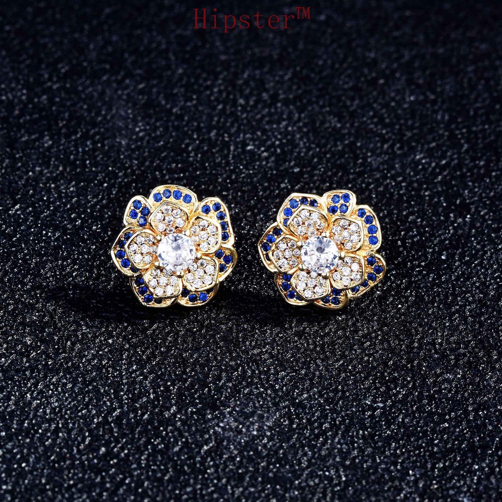 New Blue Color Moissanite 925 Silver Earrings