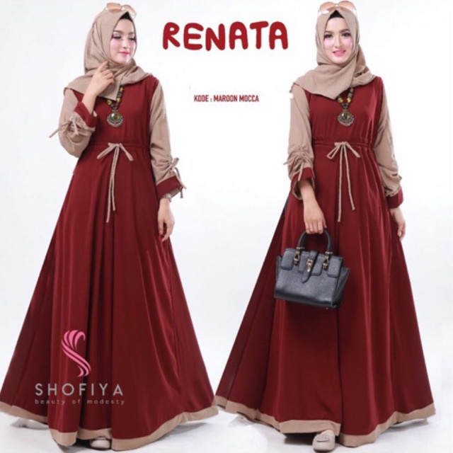 MRA - Baju gamis terbaru kekinian Bertha dress moscrepe