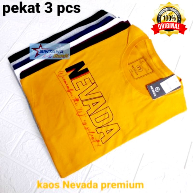 Baju Kaos Pria Distro 3pcs 100k original Dewasa Keren Murah Berkualitas Premium Tshirt Cowok CeweK / kaos pria distro / Kaos Nevada pria wanita dewasa