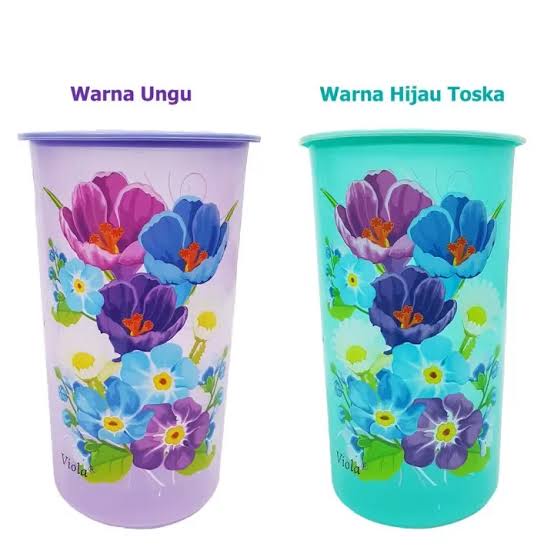 READY STOK Toples Kue Kering Bulat Daisy Viola / Toples Plastik Daisy Sealware Bulat Viola Kotak Mak