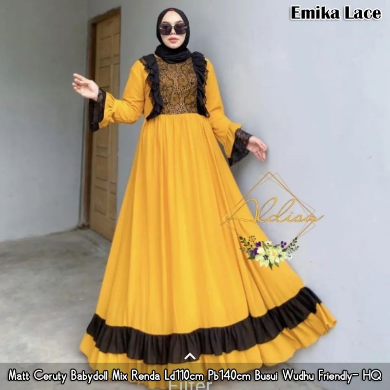 MaxyMaxy dress gamis perempuan Emika dres brokat muslim baju kondangan maxi pesta modern import mura