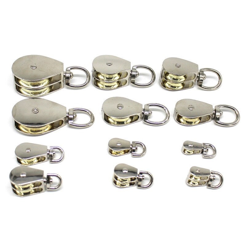 ASOL Katrol Kerekan Mini Serbaguna Swivel Pulley Stainless Steel Double Wheel Size M20 1PCS - 7RSEG0SV