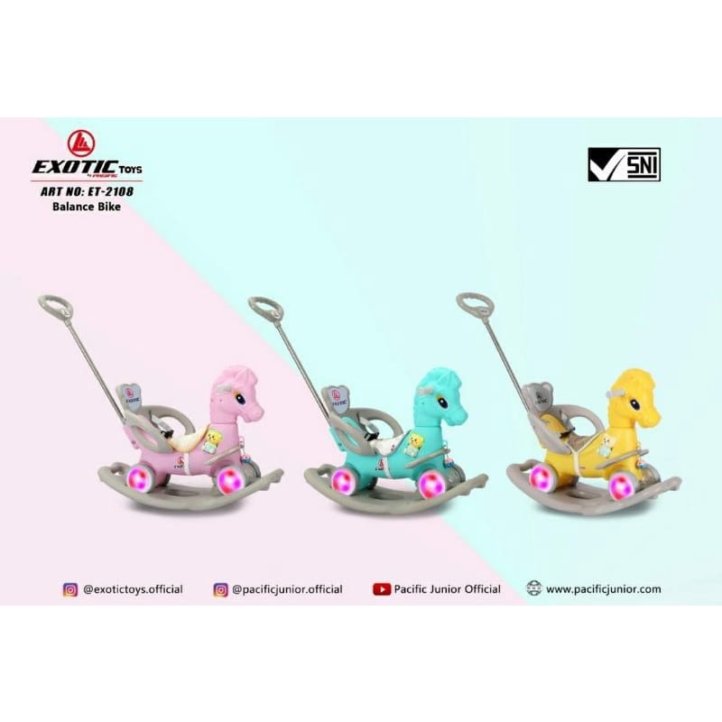 Exotic ET 2108/2110 Ride On Mode  3 in 1 Mainan Kuda Kudaan Anak