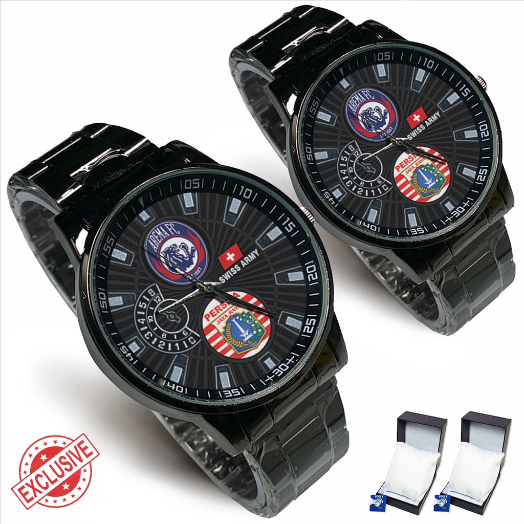 Jam Tangan Rantai Couple Logo AREMA PERSIJA (Amazing)