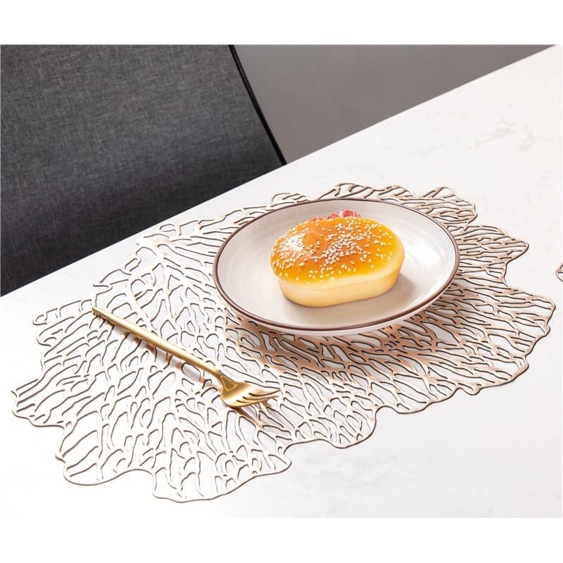 PVC elegant Placemat / Tatakan piring meja makan motif