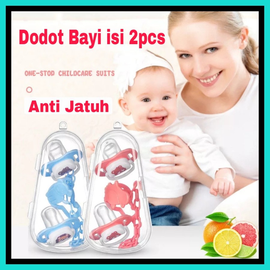 NA - Dodot Bayi Anti Jatuh isi 2pcs - Tali Empeng Bayi + Kotak isi 2