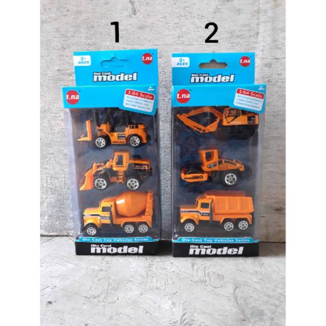 diecast set kendaraan kontruksi - mainan miniatur truk anak edukatif