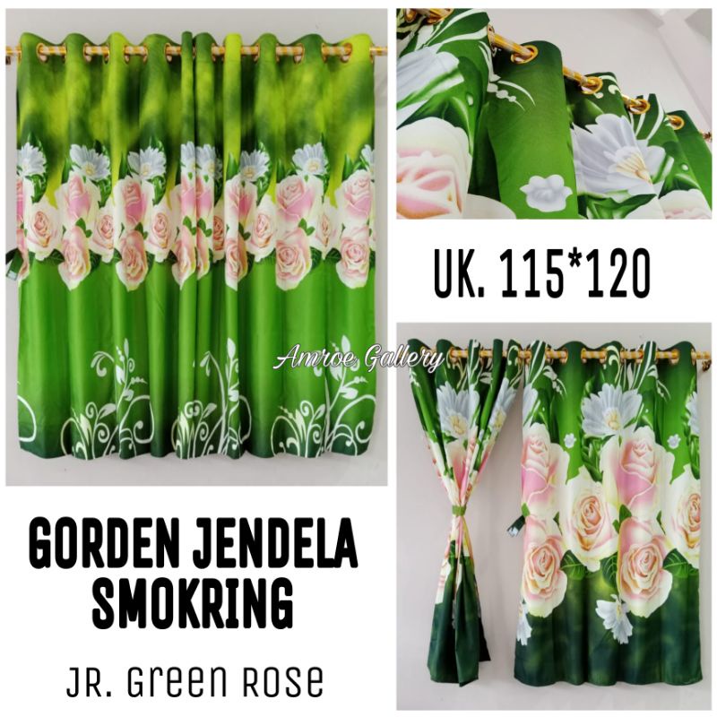 Gorden jendela pendek  minimalis ring Smokring UK 115x120 gorden jendela kamar