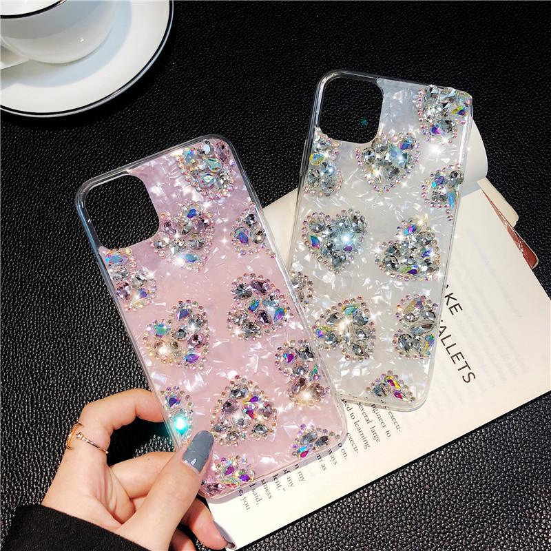 Silikon Glitter diamond Love Hati Iphone 7 8 SE 7+ 8+ X Xr Xs Max 11 Pro 12,Oppo Reno 4 4F 5 FH10