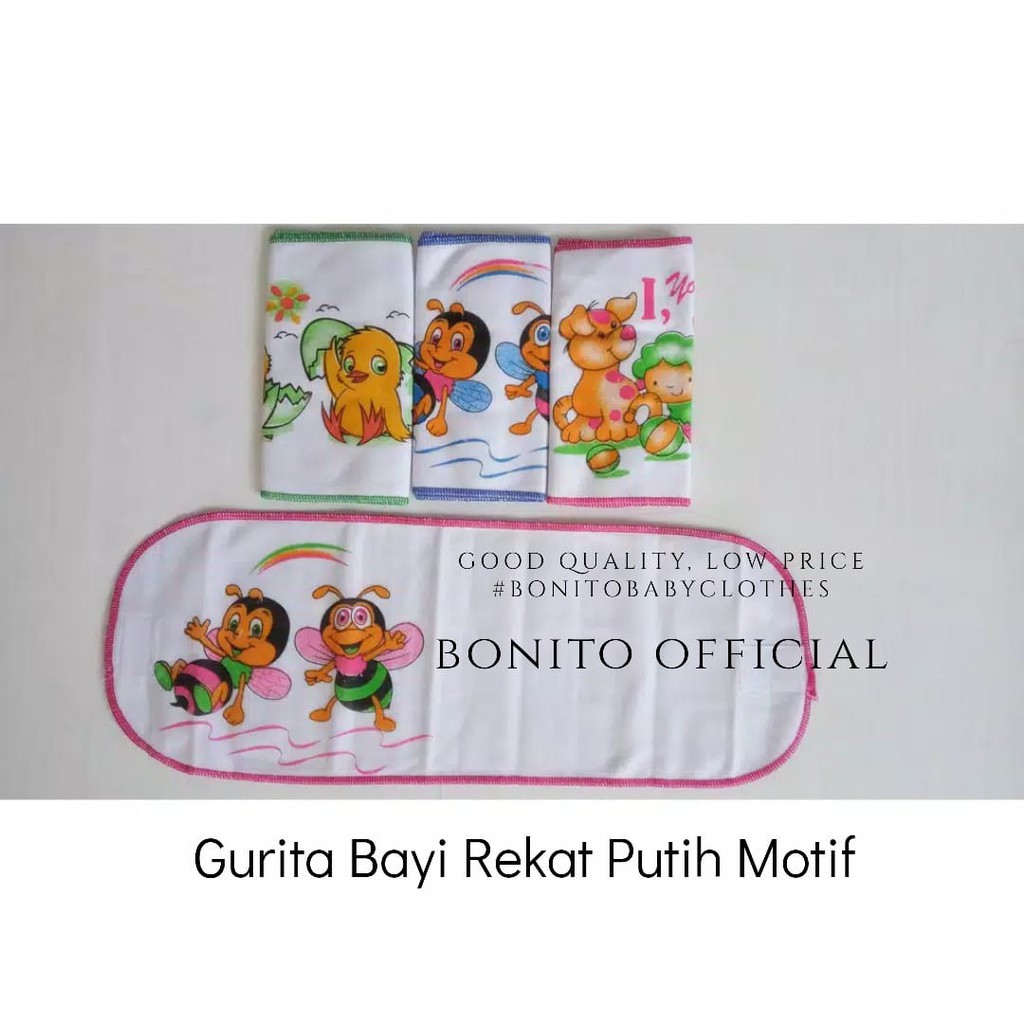 6 PIECES Gurita Bayi Rekat KATUN TC, Gurita Bayi, Gurita Perekat Putih Motif, Grosir Termurah BONITO