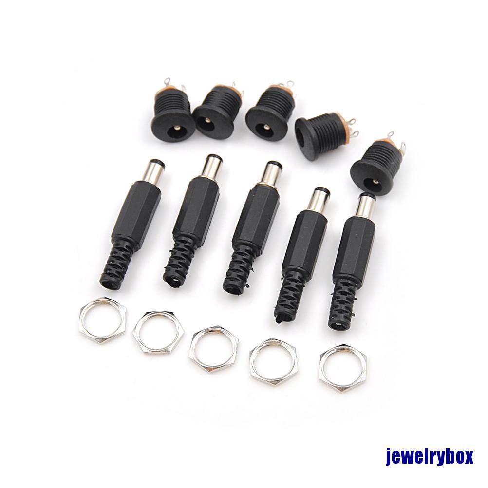 10pcs Adapter Konektor Socket Jack Female Dan Male Plug 5.5x2.5mm