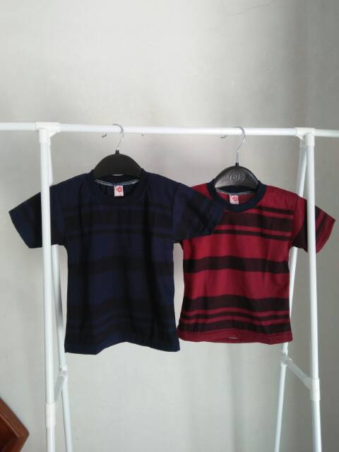 KAOS STRIPE SALUR BAJU ANAK BERKERAH