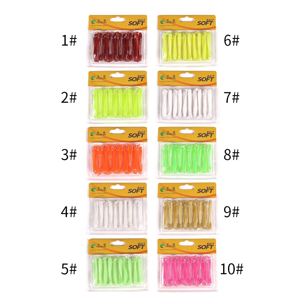 Hengjia 20Pcs / Kantong Umpan Pancing softlure Bentuk Udang Lembut 6cm 7cm
