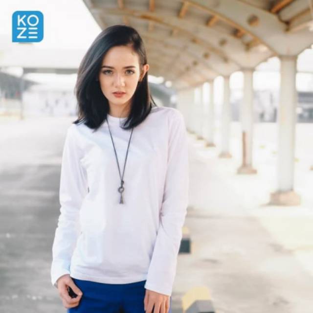 LongSleeve Kaos  Polos  Koze Combed Shopee Indonesia