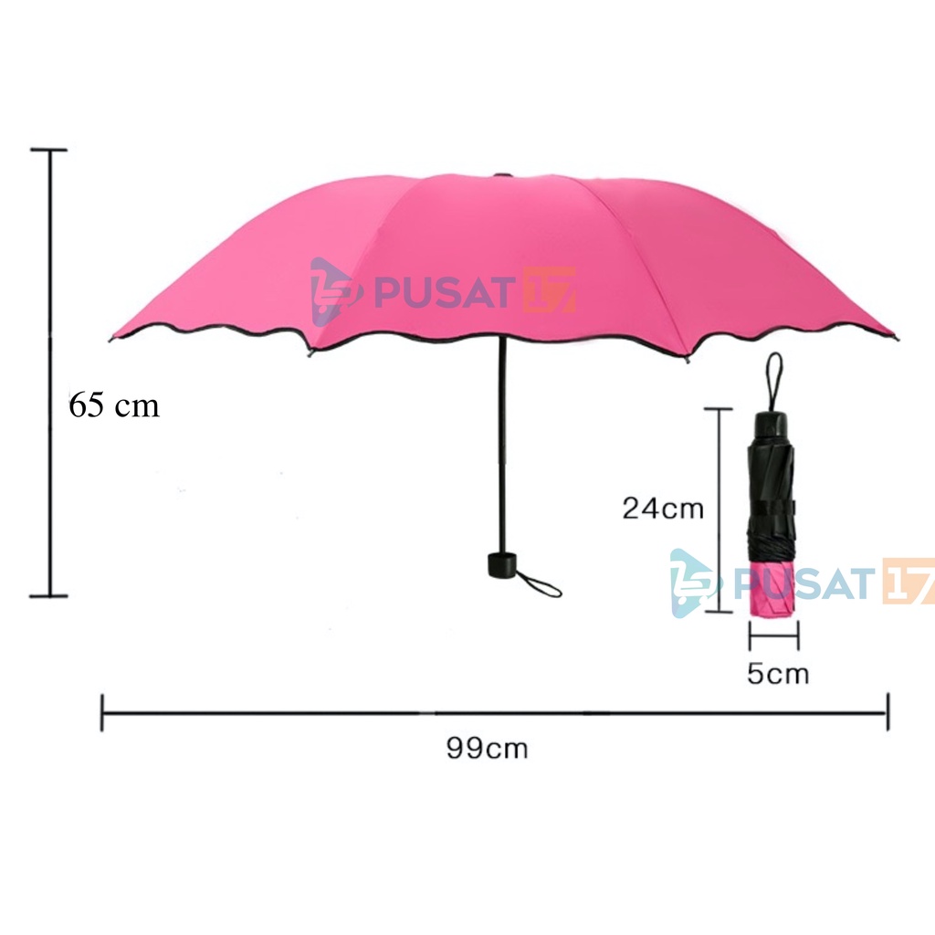 [TERLARIS] PAYUNG MAGIC 3D LIPAT / UMBRELLA PORTABLE / PAYUNG HUJAN ANTI SINAR MATAHARI UV / PAYUNG LIPAT 3D MOTIF BUNGA