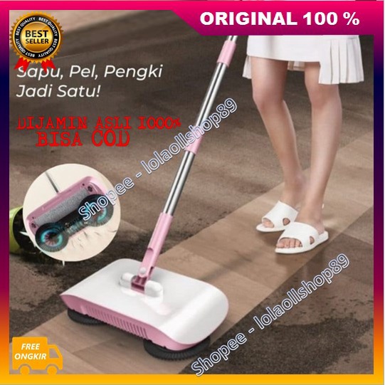 [BISA COD] Sapu Otomatis 3in1 Otomatis Tanpa Listrik Sapu Pel Pengki Jadi Satu  100% ORIGINAL