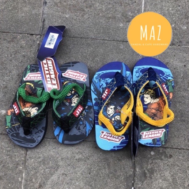Zandilac Sandal Jepit Karet Bayi Balita Anak Laki-laki / Cowok Superman