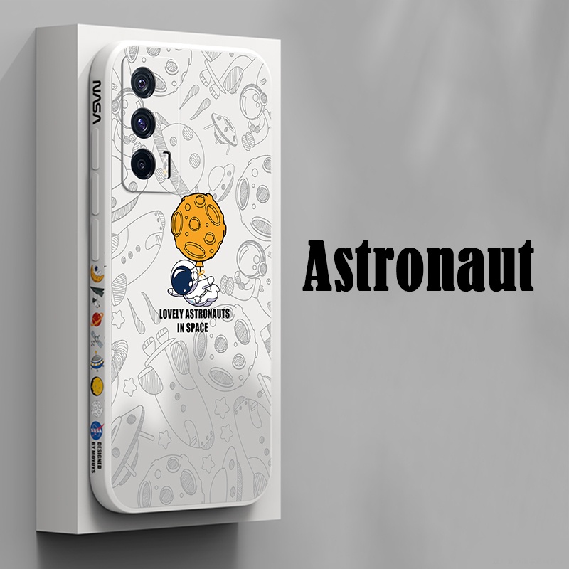Astronaut case Vivo Y11 Y12 Y15 Y17 Y19 Y30 Y95 Y93 Y91C Y91 Y50 Y7S Y1S S1 V15  Z1 Pro V15 PRO Y21 V21 Y52S lembut TPU shockproof pelindung penutup dengan lanyard case-3