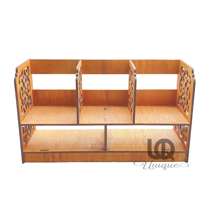Wood Storage Rack Bookcase - Rak Organizer Penyimpanan Kayu Buku
