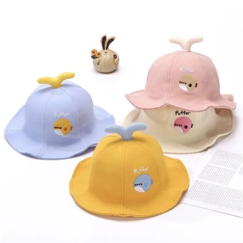 Topi Bucket Balita Baby Cute Puffer