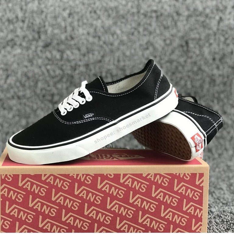 VANS AUTHENTIC BLACK WHITE CLASSIC WAFFLE DT