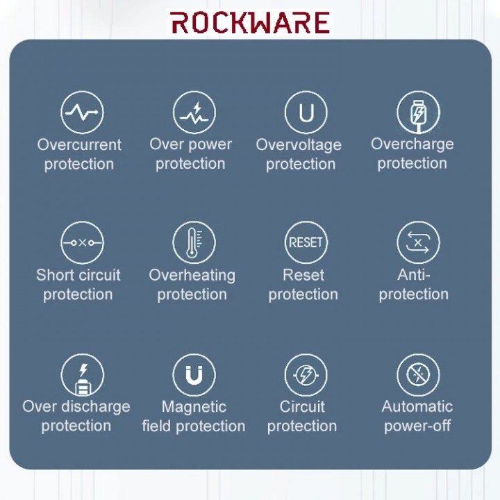 ROCKWARE 818D - 7 USB Port and 1 PD 18W Port Charging Station - 100W