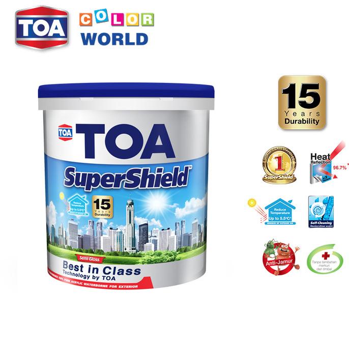 CAT TEMBOK EXTERIOR TOA SuperShield (Semi-Gloss) FOREST BLACK 2.5 Ltr