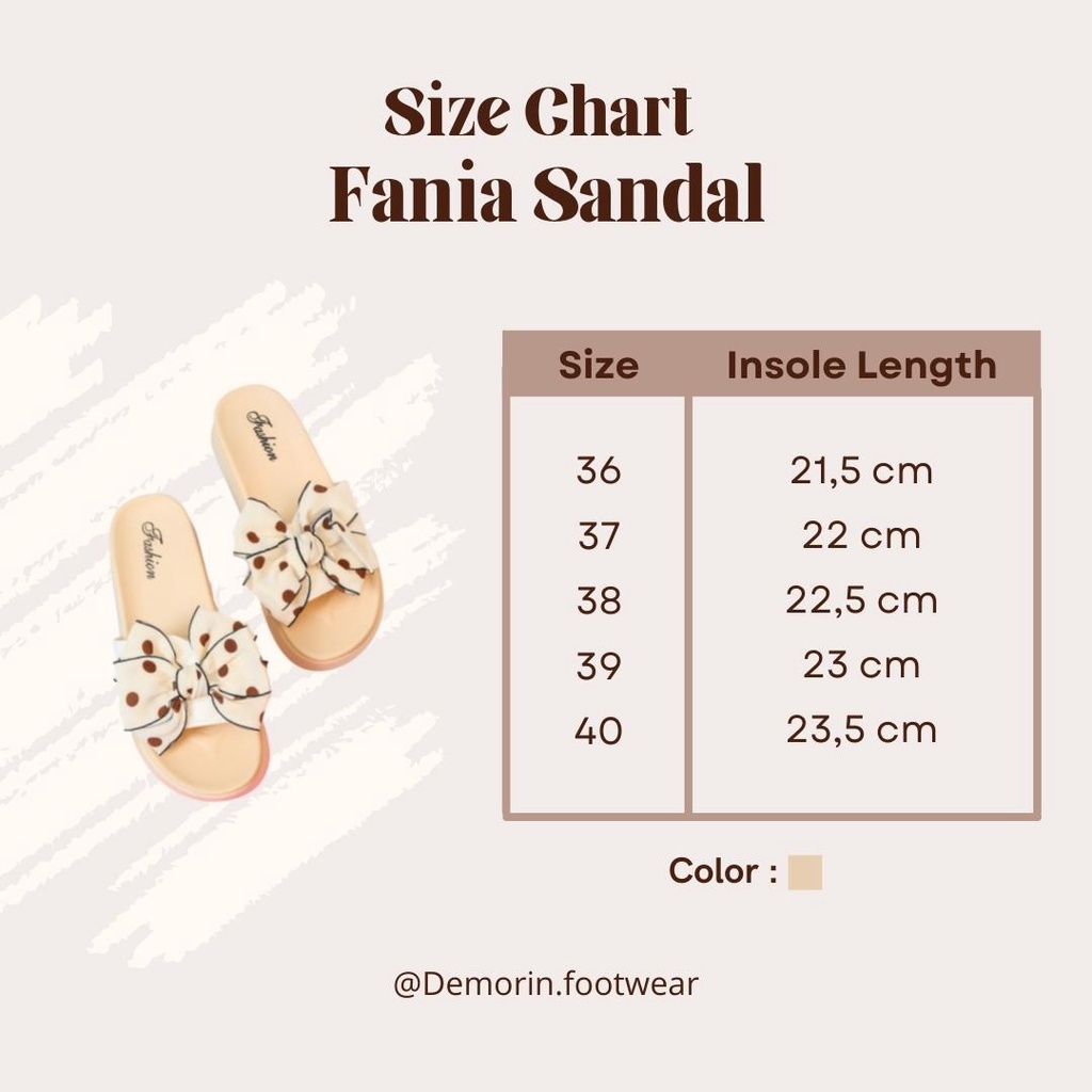 Fania Sandal Wedge Wanita Pita Polkadot Slip On - Demorin