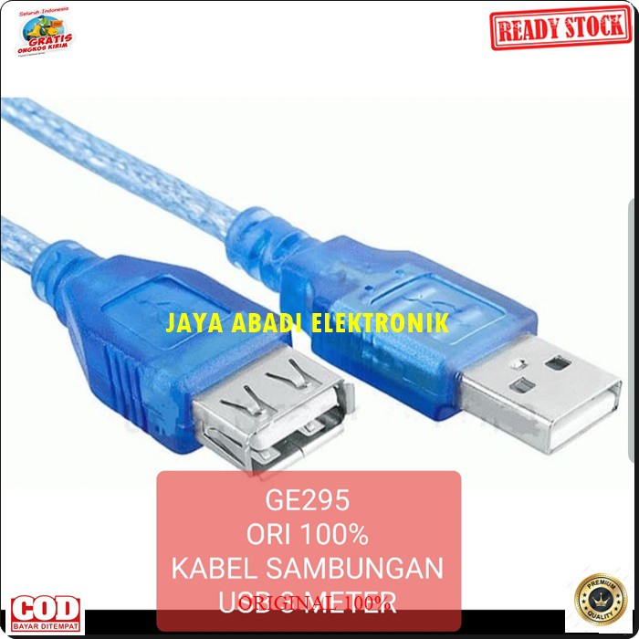 G295 SAMBUNGAN USB 3M ORIGINAL Kabel usb sambungan 3 meter cable komputer laptop computer extension konektor splitter audio sambungan cewe cowo Jek jack penyambung converter female male G295  200 gram ORIGINAL 100% GARANSI 1 TAHUN melayani GROSIR DAN ECER