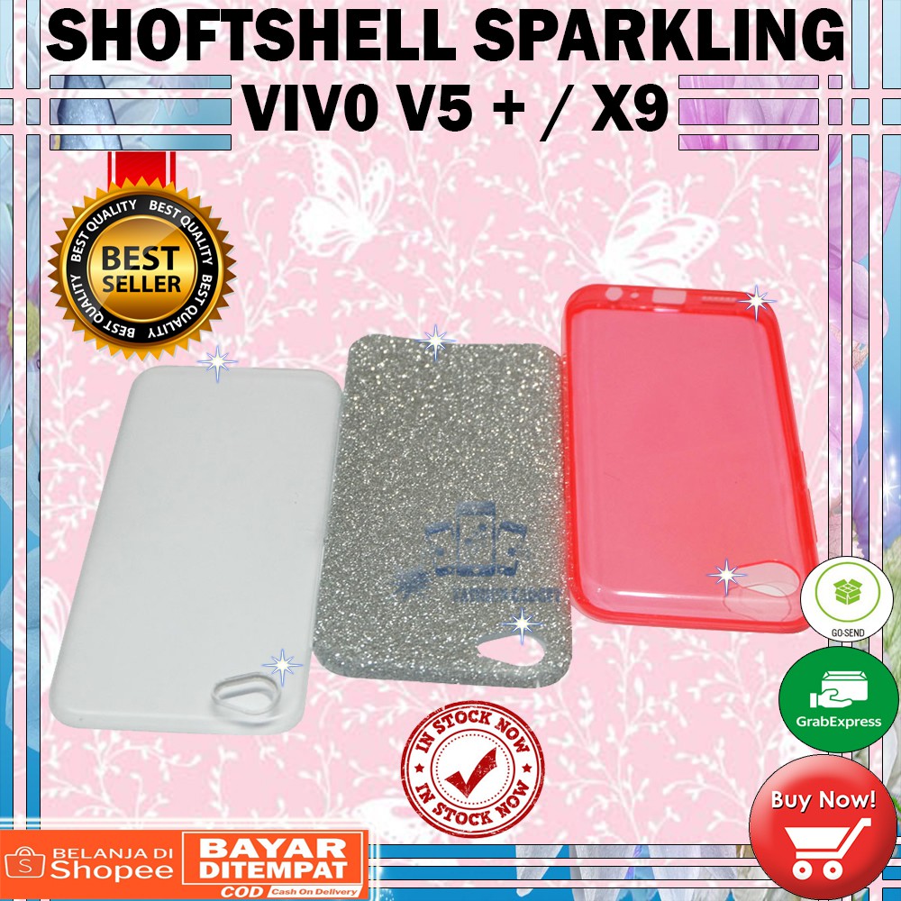 (Warna Acak Pink / Red) Silikon Vivo V5+ / X9 Ultrathin Vivo V5+ / X9 Case Sparkling Blink Blink Case Glitter Casing Soft Case Jelly Case Silicone Kesing Kasing Sarung Hp Vivo V5+ / Vivo X9