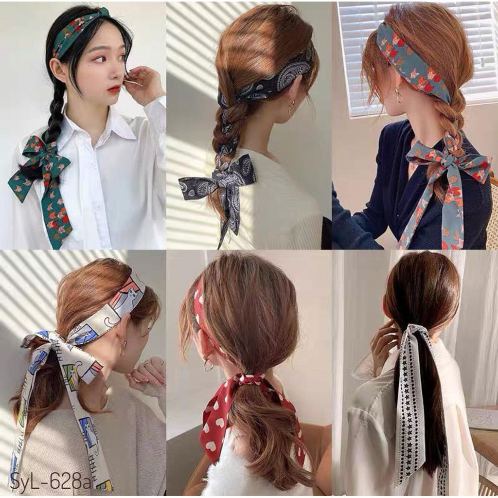 hiasan rambut scarf twilly mini aksesoris korea fashion syal pita lucu premium
