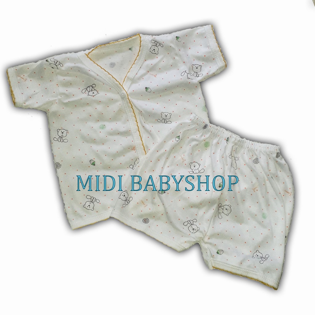 Setelan Baju Pendek + Celana Pendek Bayi Newborn Mega Baby