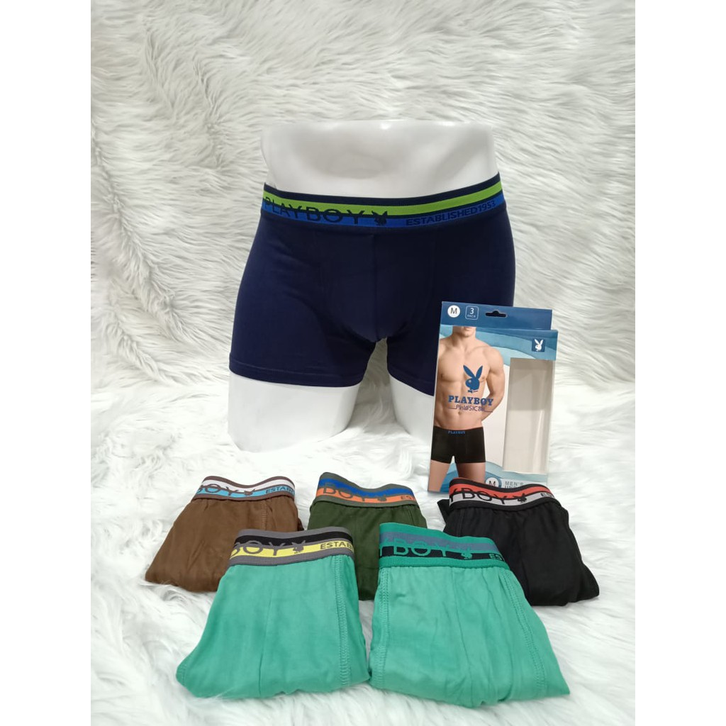 3 PCS BOXER PLYBY | CELANA DALAM PRIA | BOXER PRIA