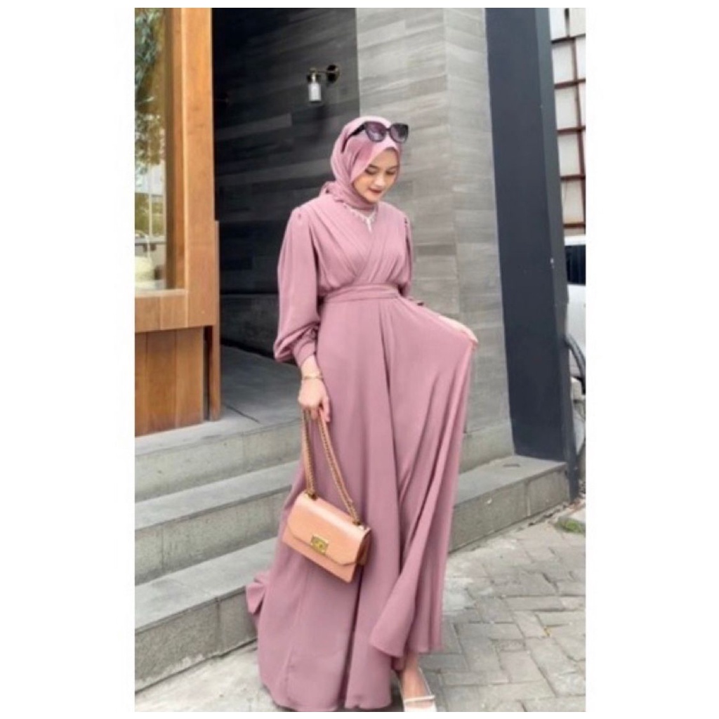 GAUDY MAXY CERUTY BABYDOLL TERBARU WANITA MUSLIMAH FREE BELT / THERESA DRESS BUSUI FRIENDLY