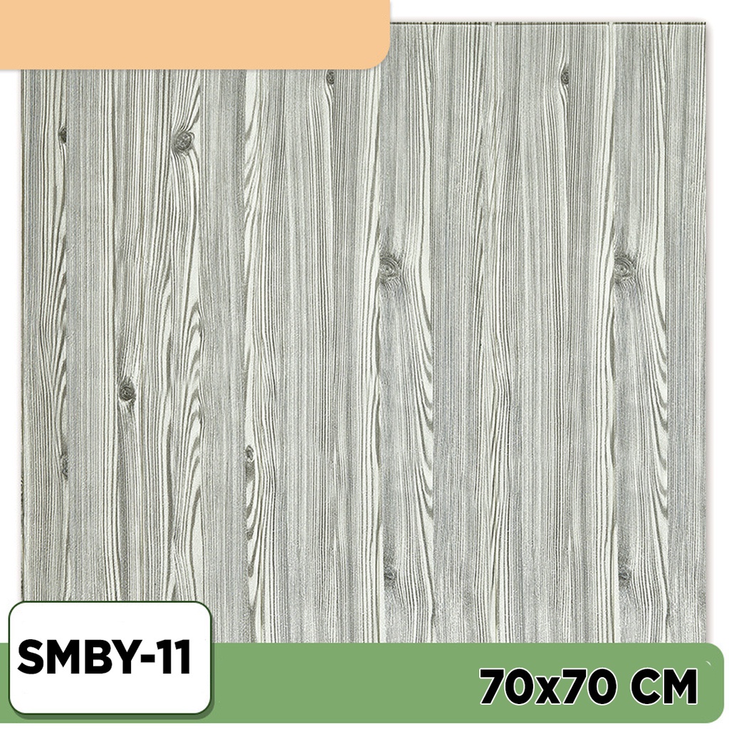 Paus Biru - Wallpaper dinding 3d motif kayu wood foam 70x70cm / wallfoam motif kayu-KAYU 3mm SMBY-11