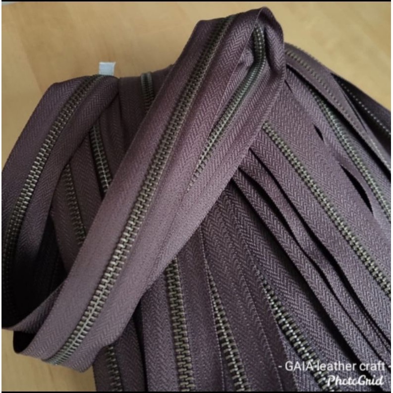 YKK zipper ritsleting besi no 5 satu arah atg bakar - meteran