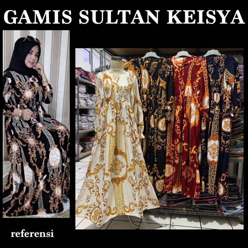 GAMIS KEISYA RAYON SULTAN GAMIS JUMBO XXL KATUN RAYON SYAHRINI KERUT MAYUNG MEWAH PREMIUM DRESS MAXI