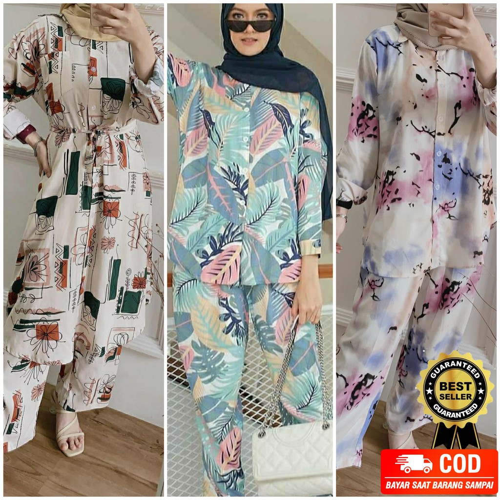 One set Rayon Premium Setelan Piyama Motif Terbaru-1