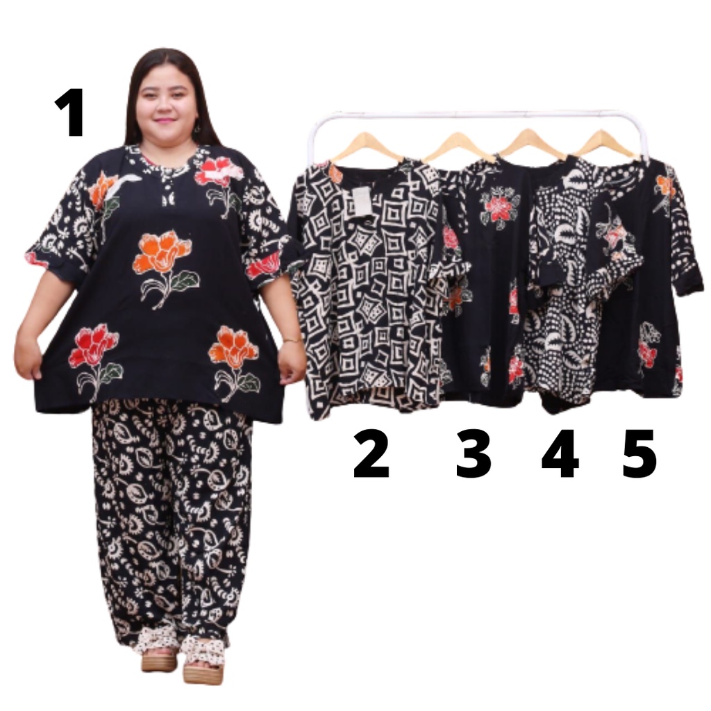 One Set Setelan Wanita Jumbo Big Size Bahan Rayon Tebal Premium