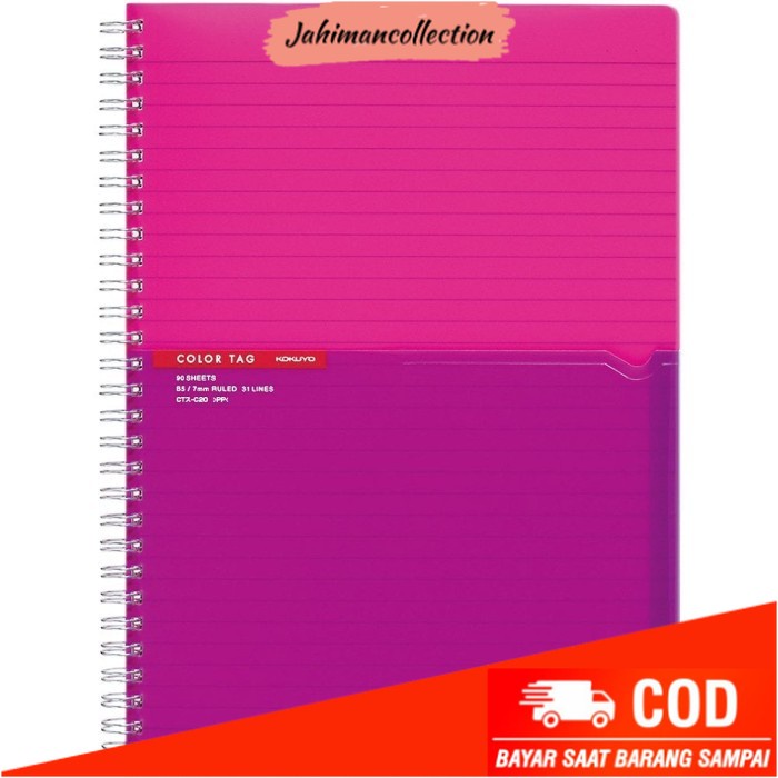 

✨ BISA COD ✨ Kokuyo twin ring notebook color tag Bi-COLOR Semi B5 90sheets 7mm