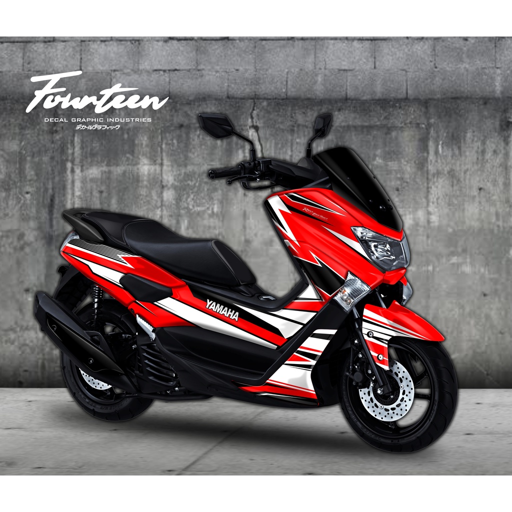 Sticker Nmax Full Body / Decal Nmax Full Grafis NMAX LAMA / PERTAMA MERAH PUTIH ABU
