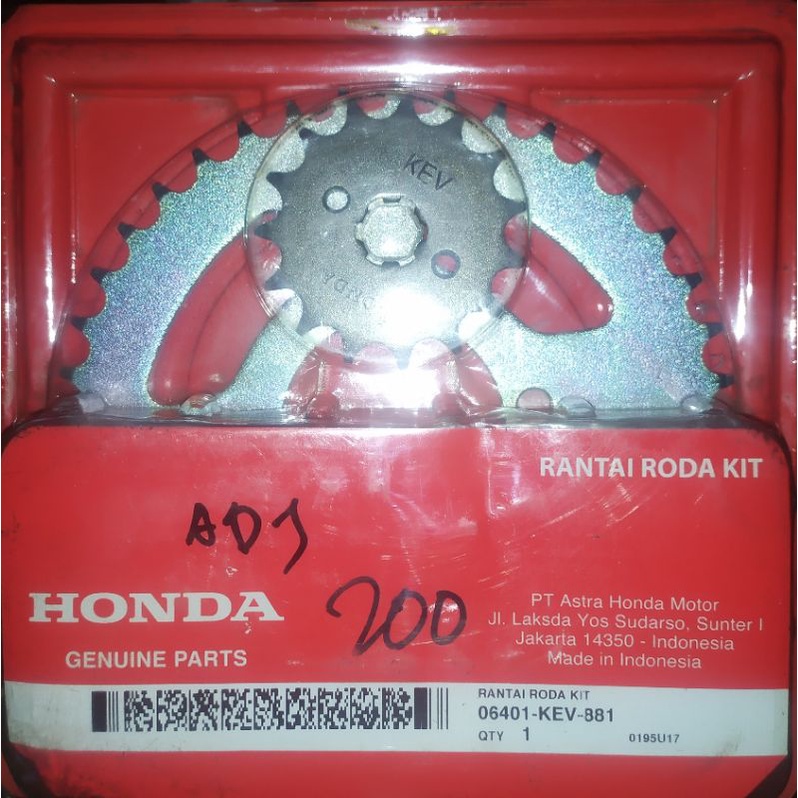 gear rantai set supra x fit lama original ahm