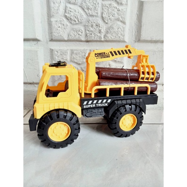 AK 93 - Mainan Heavy Truck Grapple + Kayu (opp) Truk Angkut Kayu AK93